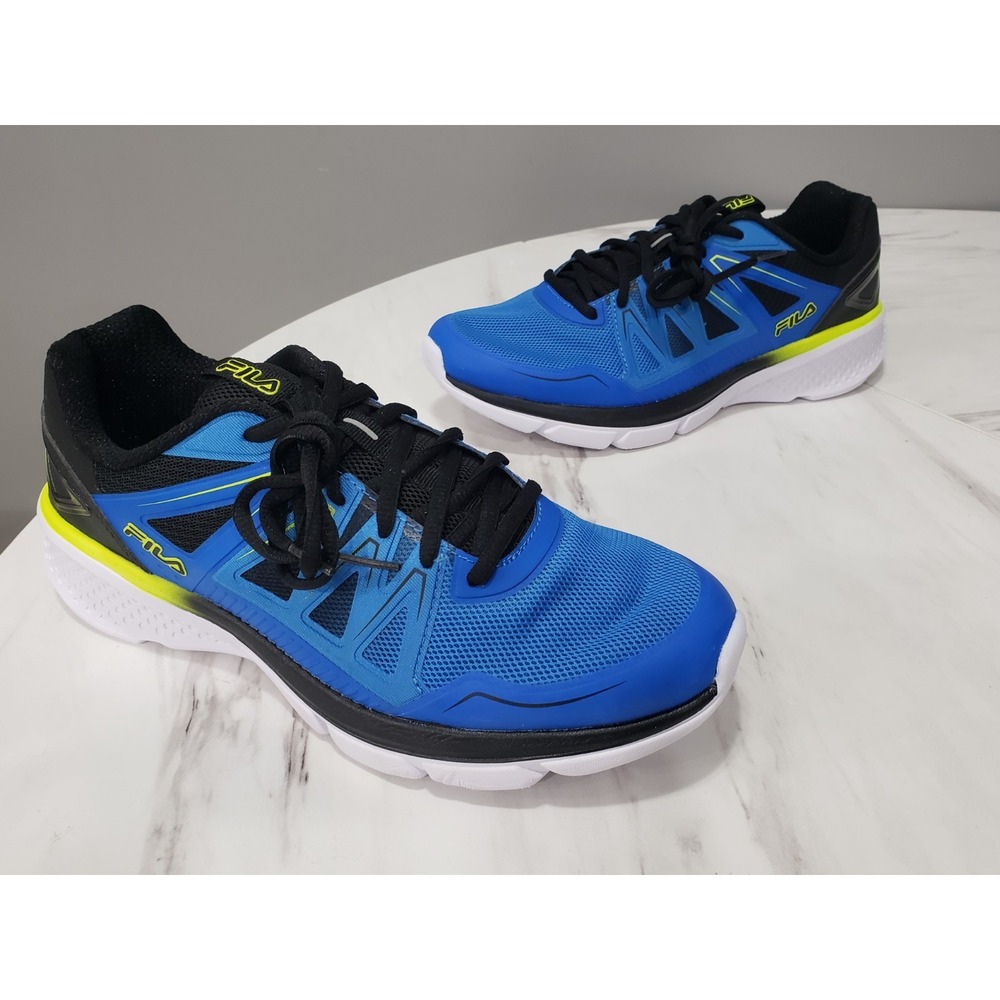 NEW SZ 9.5 Fila Men's Memory Speedstride running shoes sneakers blue black gym